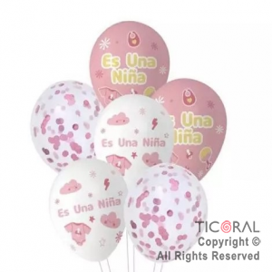 SET DE GLOBOS ES UNA NIA 6 UNIDADES X 1